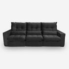 Sofá Atlanta 5 Lugares 2,60 Metros Veludo - 13 Preto