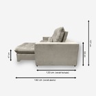 Sofá Atlanta 5 Lugares 2,70 Metros Veludo - 02 Bege