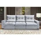 Sofá Atlanta 6 Lugares 2,90 Metros Veludo - 26 Prata