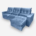Sofá Atlanta 6 Lugares 3,20 Metros Veludo - 06 Azul