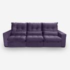 Sofá Atlanta 6 Lugares 3,20 Metros Veludo - 25 Roxo