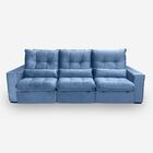 Sofá Atlanta 8 Lugares 3,80 Metros Veludo - 06 Azul