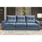 Sofá Atlanta 8 Lugares 3,80 Metros Veludo - 24 Azul Marinho