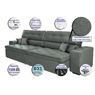 Sofá Austin 2,02m Retrátil, Reclinável Com Molas No Assento E