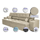 Sofá Austin 2,22m Retrátil, Reclinável Com Molas No Assento E