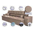 Sofá Austin 2,62m Retrátil, Reclinável Com Molas No Assento E