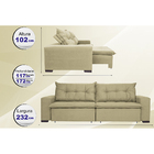 Sofá Austrália 2,32 Mts Retrátil, Reclinável Com Molas E Pill