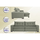 Sofá Austrália 3,12 Mts Retrátil, Reclinável Com Molas E Pill