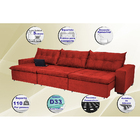 Sofá Austrália 4,12 Mts Retrátil, Reclinável Com Molas E Pill