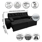 Sofá Australia Retratil E Reclinavel 2,12 Mts Suede Preto Car