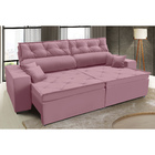 Sofá Australia Retratil E Reclinavel 2,12 Mts Suede Rosa Caro