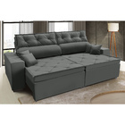 Sofá Australia Retratil E Reclinavel 2,92 Mts Suede Cinza Car