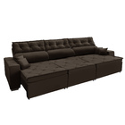 Sofá Australia Retratil E Reclinavel 3,12 Mts Suede Café Caro
