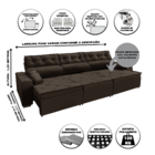 Sofá Australia Retratil E Reclinavel 3,12 Mts Suede Café Caro