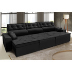 Sofá Australia Retratil E Reclinavel 3,12 Mts Suede Preto Car