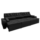 Sofá Australia Retratil E Reclinavel 3,12 Mts Suede Preto Car