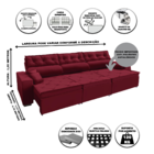 Sofá Australia Retratil E Reclinavel 3,12 Mts Suede Vermelho