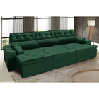 Sofá Australia Retratil E Reclinavel 3,42 Mts Suede Verde Car