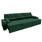 Sofá Australia Retratil E Reclinavel 3,42 Mts Suede Verde Car