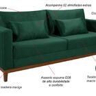 Sofá Bahamas 1,70 Veludo Verde Living Base Madeira Fixo Impér