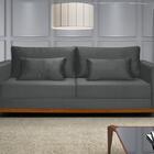 Sofá Bahamas 2,00 Veludo Grafite Fixo Base Madeira