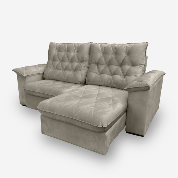 Sofá Bahamas 2 Lugares 1,90 Metros Veludo - 02 Bege