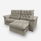 Sofá Bahamas 3 Lugares 2,10 Metros Veludo - 02 Bege