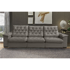 Sofá Bahamas 3 Lugares 2,10 Metros Veludo - 03 Capuccino