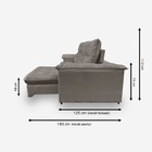 Sofá Bahamas 5 Lugares 2,70 Metros Veludo - 03 Capuccino