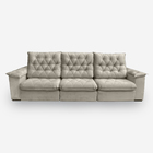 Sofá Bahamas 6 Lugares 2,90 Metros Veludo - 02 Bege