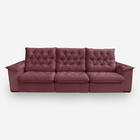 Sofá Bahamas 6 Lugares 2,90 Metros Veludo - 22 Bordô