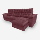 Sofá Bahamas 6 Lugares 2,90 Metros Veludo - 22 Bordô