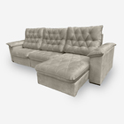 Sofá Bahamas 6 Lugares 3,20 Metros Veludo - 02 Bege