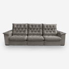 Sofá Bahamas 6 Lugares 3,20 Metros Veludo - 03 Capuccino