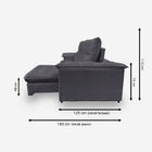 Sofá Bahamas 6 Lugares 3,20 Metros Veludo - 10 Cinza