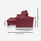 Sofá Bahamas 6 Lugares 3,20 Metros Veludo - 22 Bordô