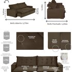 Sofá Bahia Modular 6 Lugares 290cm Com Molas Retrátil E Recli