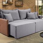 Sofá Bali 1,60 Compose Linho Grafite Confortável Sala Retráti