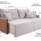 Sofá Bali 1,80 Compose Linho Gelo Retrátil Sala Confortável I