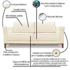 Sofa Balli 2 Lugares 190cm Pes Madeira Linho 222 Ezz