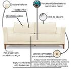 Sofa Balli 3 Lugares 210cm Pes Madeira Linho 223 Ezz