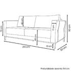 Sofa Balli 3 Lugares 210cm Pes Madeira Linho 223 Ezz