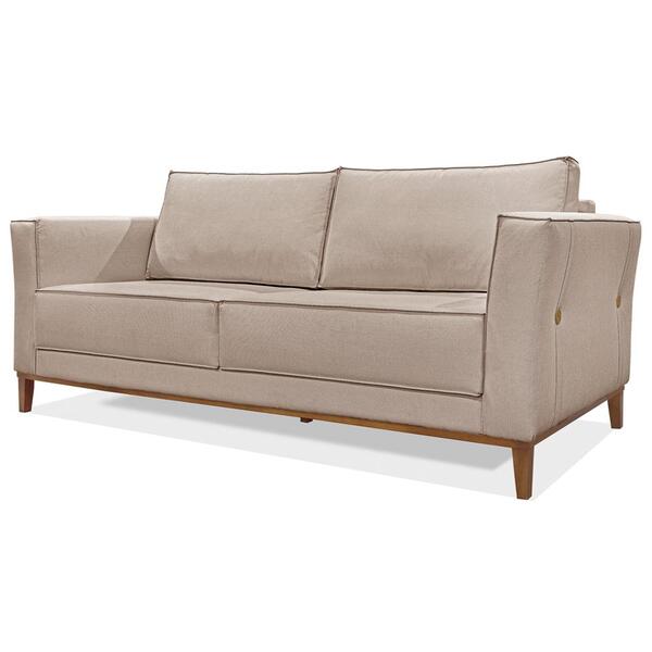 Sofa Balli 3 Lugares 210cm Pes Madeira Linho 223 Ezz