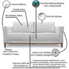 Sofa Balli 3 Lugares 210cm Pes Madeira Linho 223 Ezz