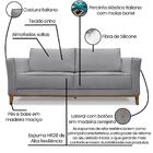 Sofa Balli 3 Lugares 210cm Pes Madeira Linho 223 Ezz