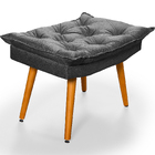 Sofá Bariloche 2 Lugares Com Duas Banquetas Em Linho  Grafite