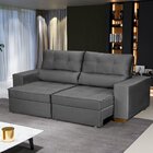 Sofá Baú Retrátil E Reclinável 3 Lugares 190cm Veludo Nobre L