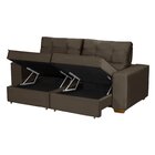 Sofá Baú Retrátil E Reclinável 3 Lugares 190cm Veludo Nobre L