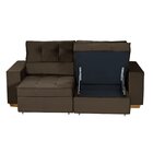 Sofá Baú Retrátil E Reclinável 3 Lugares 190cm Veludo Nobre L