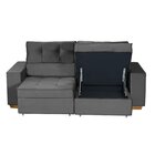 Sofá Baú Retrátil E Reclinável 4 Lugares 220cm Veludo La Plat